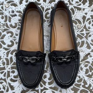 Coach Fortunata Black Moc Toe Loafer